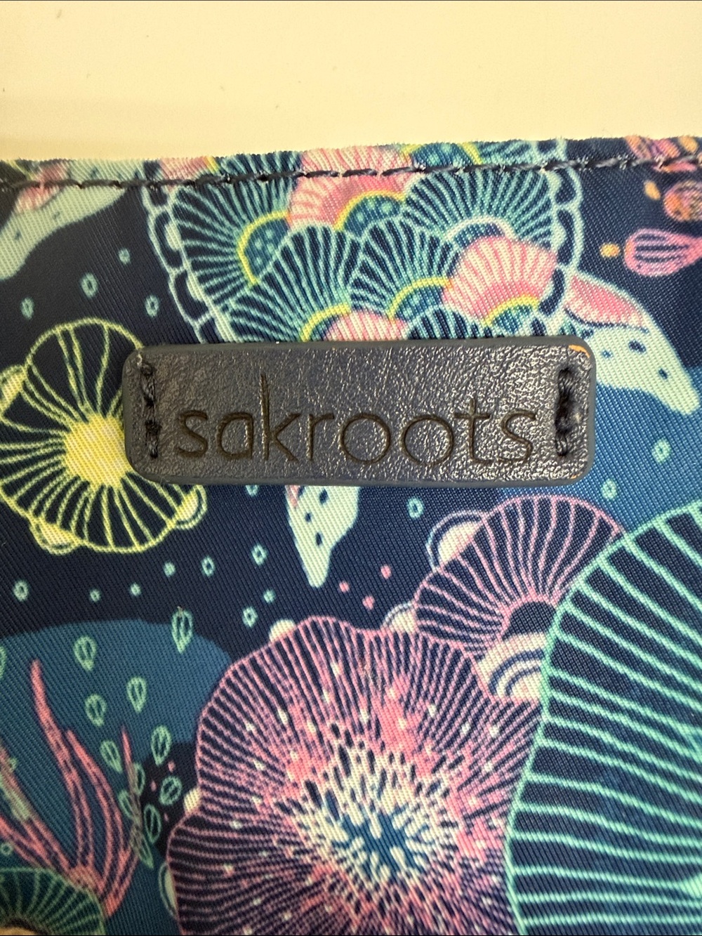 Sakroots Navy Multicolor Floral Tote with Tassel Charm - Picture 2 of 11
